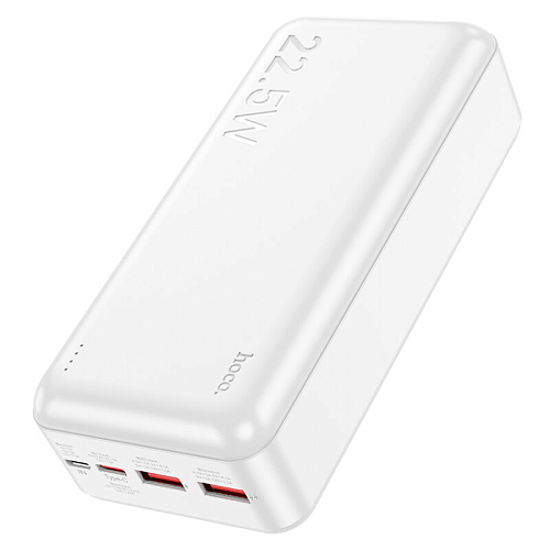 Универсальный Доп. Аккумулятор 30000mAh, J101B, HOCO, выход: 2 USB (22.5W)+1 PD (20W), белый