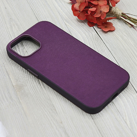 Чехол-накладка для iPhone 15, тканевый, магнитный (MagSafe), без лого, X-CASE, винный