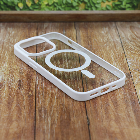 Чехол силиконовый для iPhone 13 Pro (6.1), Магнитный (MagSafe), X-CASE, белый