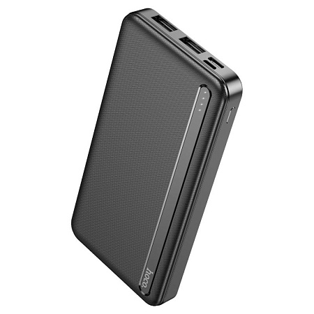 Универсальный Доп. Аккумулятор 10000mAh, J91, HOCO, выход 2 USB (2.1A), вход Micro/Type-C, черный