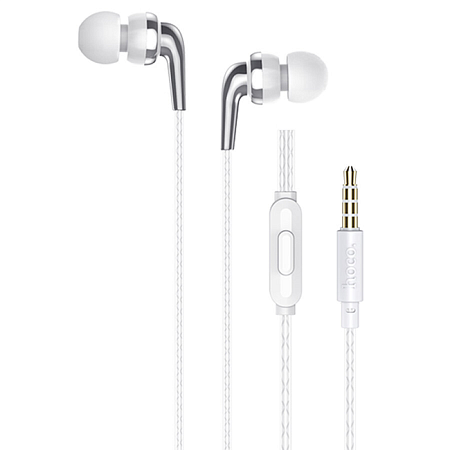 Проводные наушники M71 Inspiring universal earphones with mic, HOCO, вакуумные с микрофоном, белые