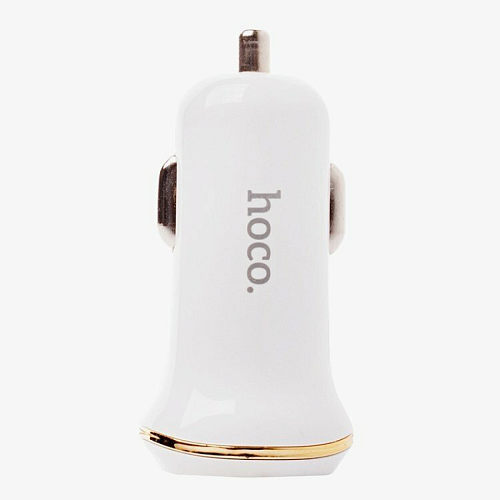 Автомобильное зарядное устройство, 2 USB 2.1A (Z1), usb cable lightning, HOCO, белый