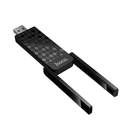 Адаптер WiFi6 USB, HI34, HOCO, 2 антенны, вес: 40g, цвет черный