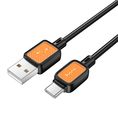 Usb кабель Type-C, HOCO, X108, силиконовый, 1м, черный