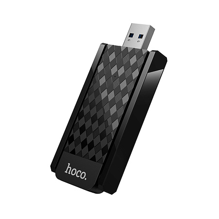 Адаптер WiFi6 USB, HI34, HOCO, 2 антенны, вес: 40g, цвет черный