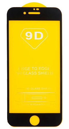 Защитное стекло на iPhone 6/6S, 9D, черное, X-CASE