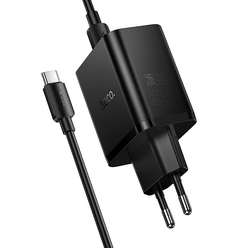 Сетевое зарядное устройство, 2 PD 65W + 1 USB 3.0 QC (N75), HOCO, Type-C to Type-C, черный