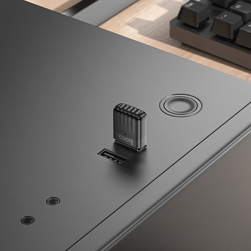 USB адаптер Wi-Fi5 двухдиапазонный (USB2.0 2.4ГГц до 650Мбит/с), HI33, HOCO, черный