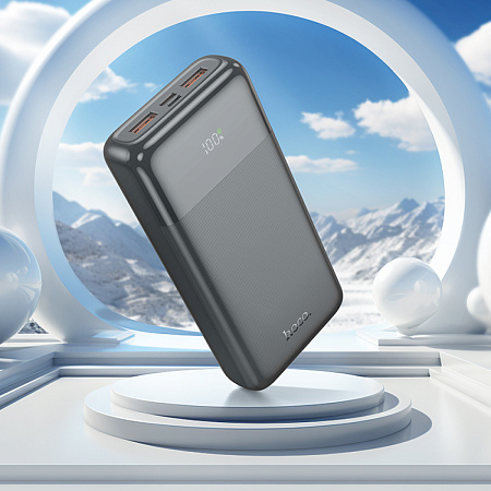 Универсальный Доп. Аккумулятор 20000mAh, J121A, HOCO, выход: 2 USB (22.5W)+1 PD (20W) с дисплеем, черный