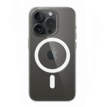 Чехол силиконовый для iPhone 15 Pro Max (6.7), Магнитный (MagSafe), X-CASE, прозрачный