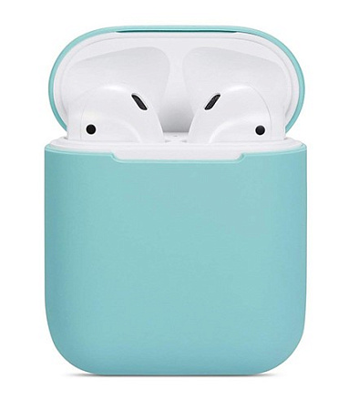 Чехол силиконовый для Airpods 1/Airpods 2 case, X-CASE, морская волна (Coast green)