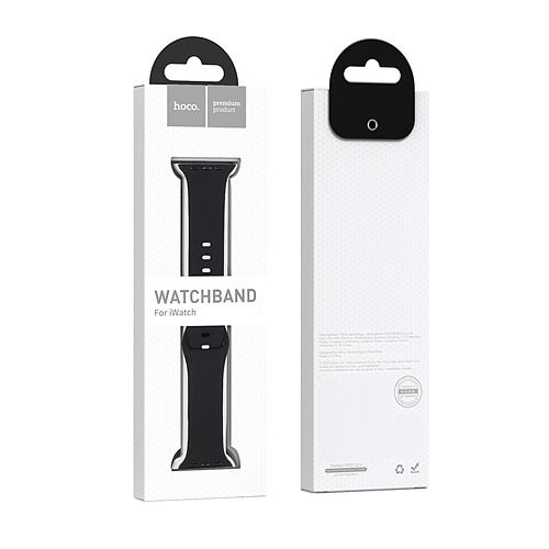 Ремешок на руку для Apple Watch 38/40/41/42 мм, HOCO, WA15, Silicon, черный