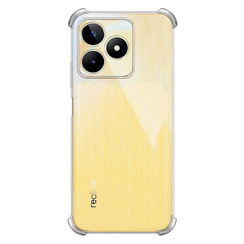 Чехол силиконовый для Realme C51/C53/Note 50 (4G)/Narzo N53, усиленные края, с защитой камеры, X-CASE, прозрачный