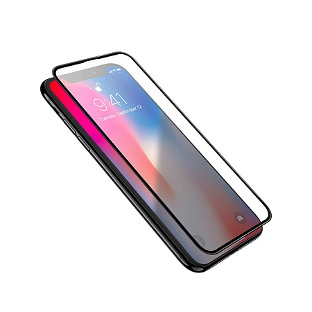 Защитное стекло на iPhone XS Max/11 Pro Max (G2), 3D закруглённое, черное