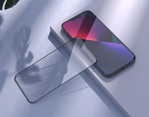 Защитное стекло на iPhone 13 mini (5.4) A26, HOCO, Full screen dustproof tempered glass, с сеточкой для динамика, черное