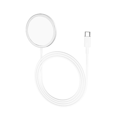 Беспроводное зарядное устройство, CW47, Type-C, HOCO, 15W Magnetic, серебряный