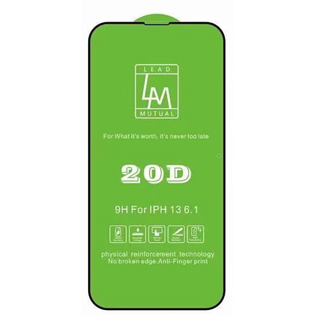 Защитное стекло на iPhone 13/13 Pro/14/16e (6.1), 20D, черное, X-CASE