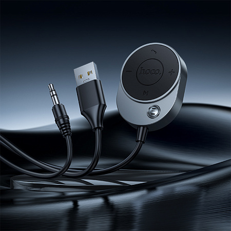 Bluetooth Receiver с AUX, E150, HOCO, вес 37 г, металлический серый