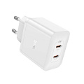 Сетевое зарядное устройство, 2 PD 45W (N35), HOCO, белый