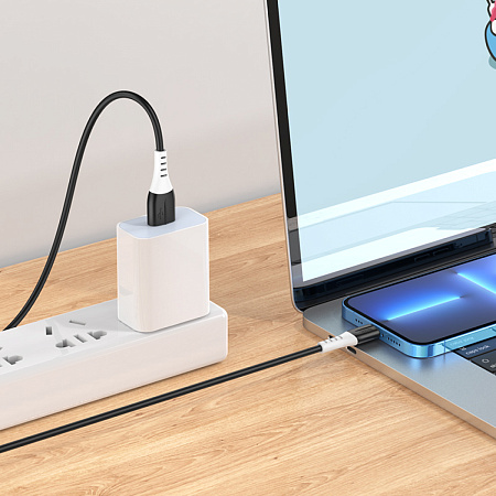 USB дата кабель Lightning, HOCO, X82, 1м, силиконовый, черный