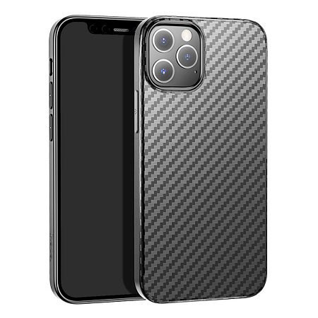 Чехол силиконовый для IPhone 12 Pro Max (6.7), Delicate shadow series, черный, Скидка