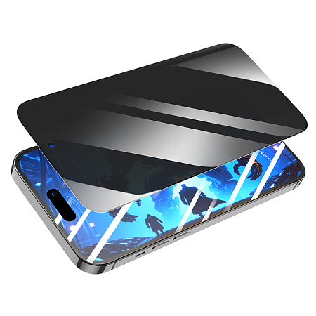 Защитное стекло для iPhone 14 Pro, A777 Plus, HOCO, антишпионское, черное