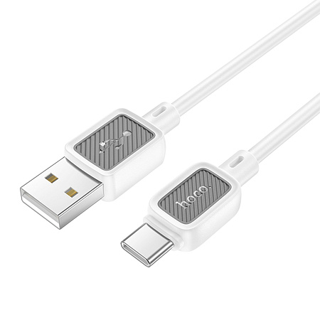 Usb кабель Type-C, HOCO, X108, силиконовый, 1м, белый