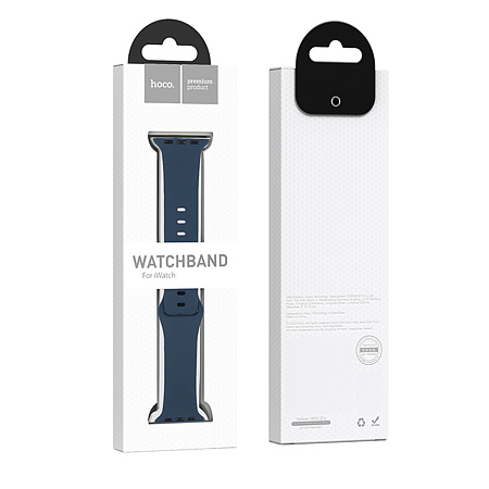 Ремешок на руку для Apple Watch 44/45/46/49 мм, HOCO, WA15, Silicon, темно-синий