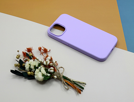 Чехол-накладка для iPhone 14, Silicon Case, без лого, сиреневый