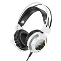 Проводные наушники W110, HOCO, игровые с микрофоном, белые