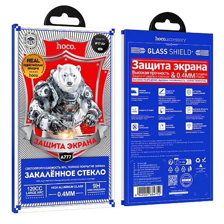 Защитное стекло для iPhone 17 Air, A777, HOCO, HD, рамка черная