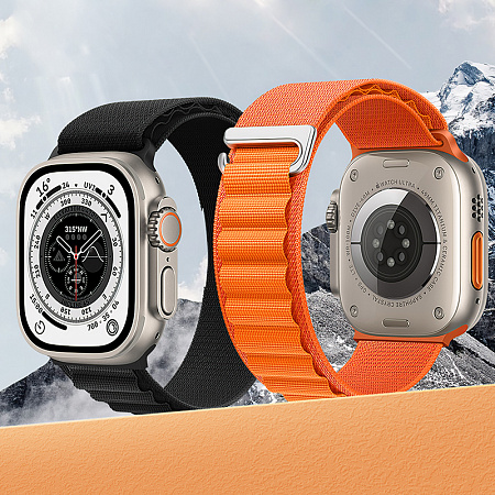 Ремешок на руку для Apple Watch 44/45/46/49 мм, HOCO, WA20, нейлоновый, черный
