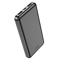 Универсальный Доп. Аккумулятор 10000mAh, J100, HOCO, выход: 2 USB (5V/2A), черный