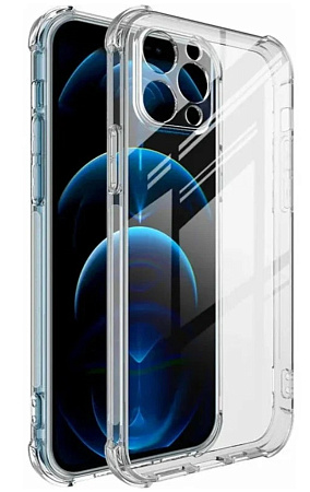 Чехол силиконовый для iPhone 12 Pro Max (6.7), усиленные края,с защитой камеры, X-CASE, прозрачный