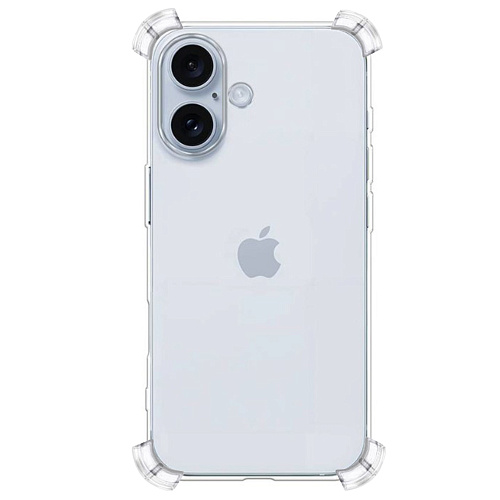 Чехол силиконовый для iPhone 17, усиленные края, с защитой камеры, X-CASE, прозрачный
