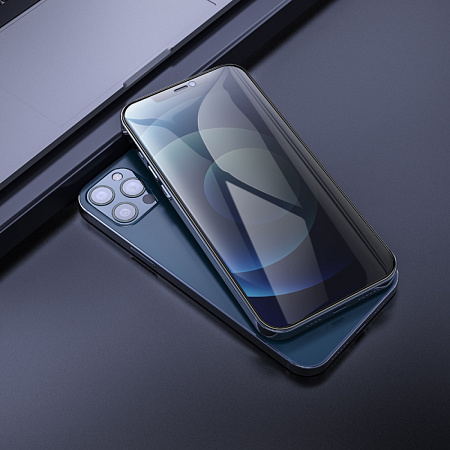 Защитное стекло на iPhone 12 Pro Max (6.7) A12 Pro, HOCO, Privacy Nano 3D full screen, черное