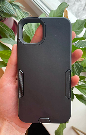 Чехол силиконовый для iPhone 13 mini (5.4), противоударный с ремешком на руку, X-CASE, черный