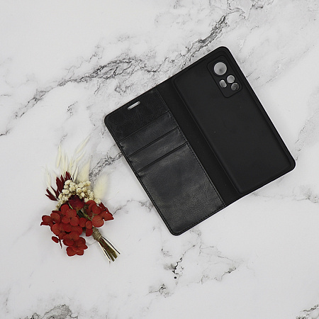 Чехол-книжка для Xiaomi 12/12X, боковой, экокожа, черный