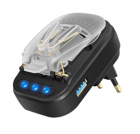 Универсальное ЗУ для аккумуляторов с USB (лягушка), L10 1A USB, черный