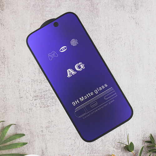 Защитное стекло на iPhone 16 Pro/17, Anti-blue ray матовый черный, X-CASE