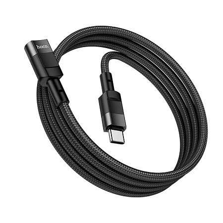 USB удлинитель с Type-C (папа) на Type-C (мама), 1.2 m, USB 2.0, HOCO, U107, черный
