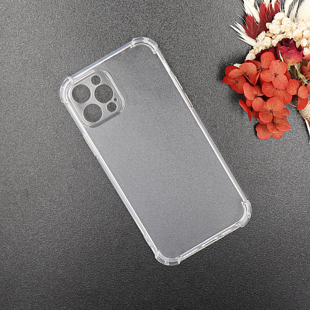 Чехол силиконовый для iPhone 12 Pro (6.1), усиленные края, с защитой камеры, X-CASE, прозрачный
