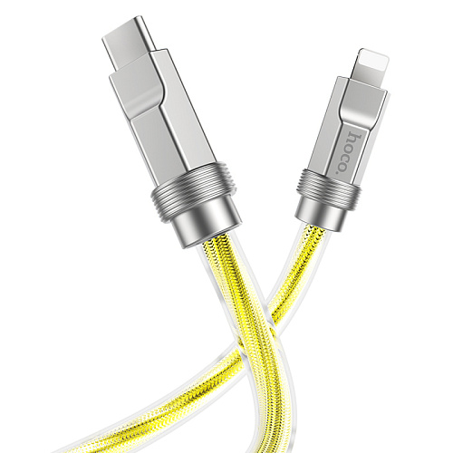 Кабель Lightning to Type-C (PD), HOCO, U113, 1м, силиконовый, золотой