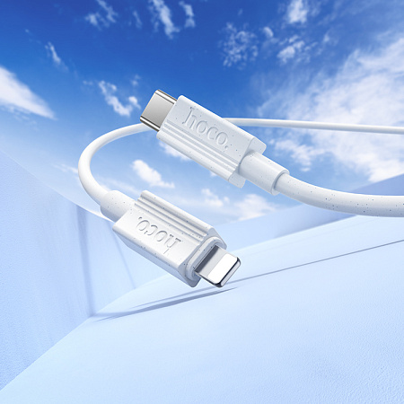 Кабель Lightning to Type-C (PD), HOCO, X107, 1м, белый