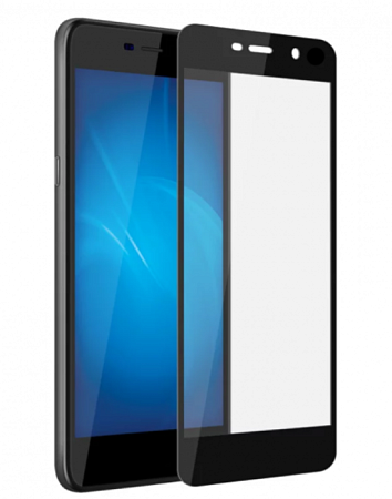 Защитное стекло на Huawei Y3 (2017), Silk Screen 2.5D, черный, X-CASE