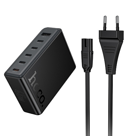 Сетевое зарядное устройство, 5 PD 45W + 1 USB (C150A), HOCO, 1.5м, цвет черный