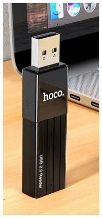 Картридер 2 в 1, USB 2.0, HB20, HOCO, поддержка TF/SD карт