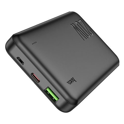 Универсальный Доп. Аккумулятор 10000mAh, J87, HOCO, выход 1 USB (18W), 1 PD (20W), вход Micro/Type-C, черный