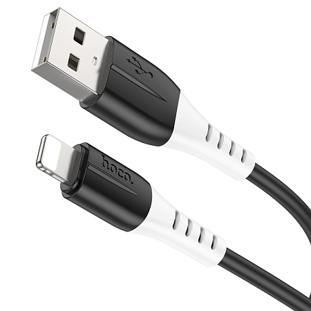 USB дата кабель Lightning, HOCO, X82, 1м, силиконовый, черный