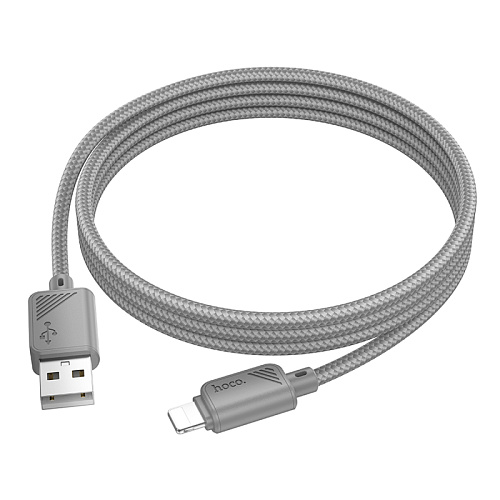 USB дата кабель Lightning, HOCO, X113, 1м, серый